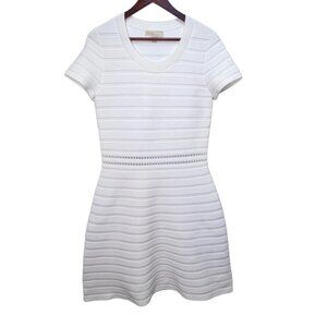 MICHAEL  Michael Kors White Bodycon Ribbed Dress Size Medium